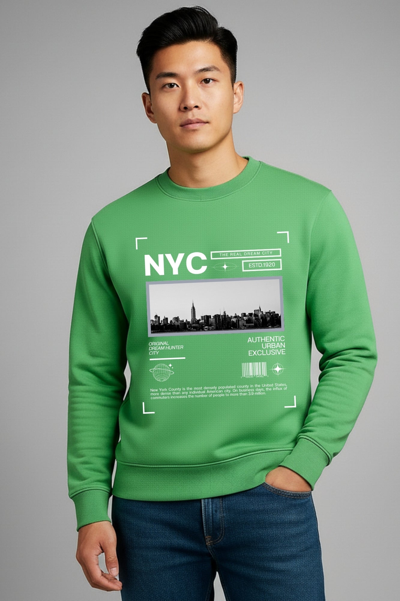 NYC Solid Sweatshirt - Pista Geen