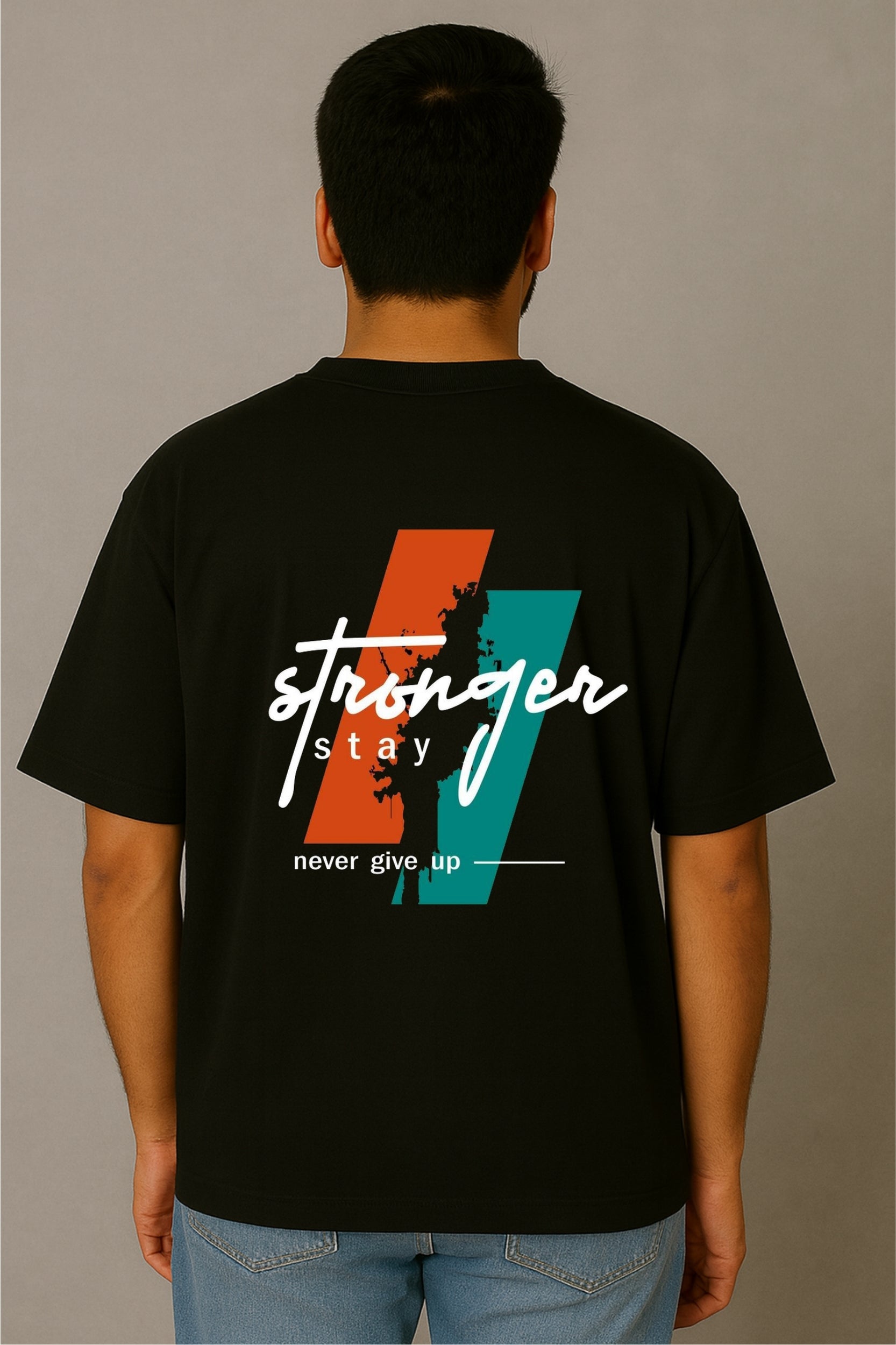 Stranger  Oversized T-Shirt - Black Colour