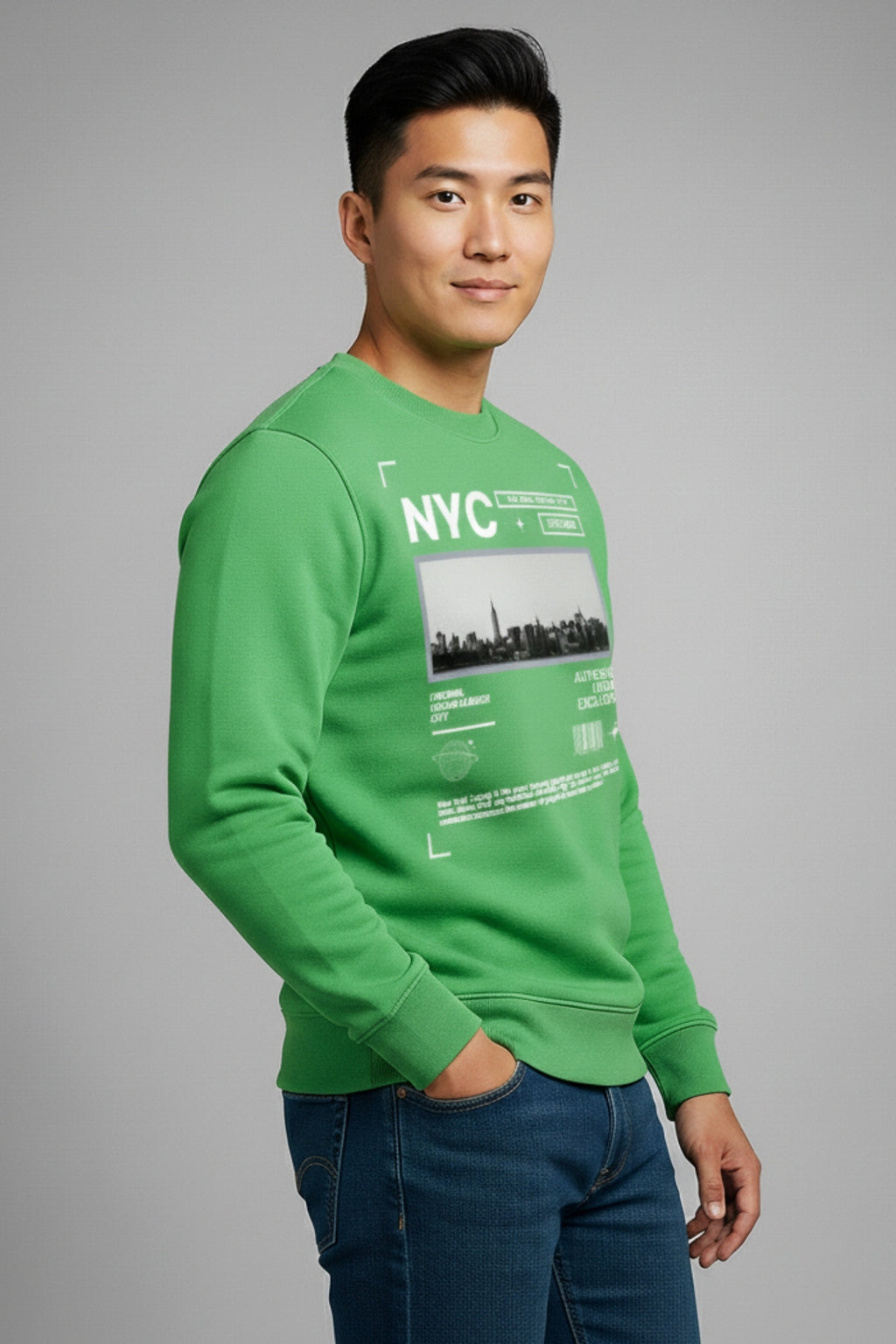 NYC  Solid Sweatshirt - Pista Geen