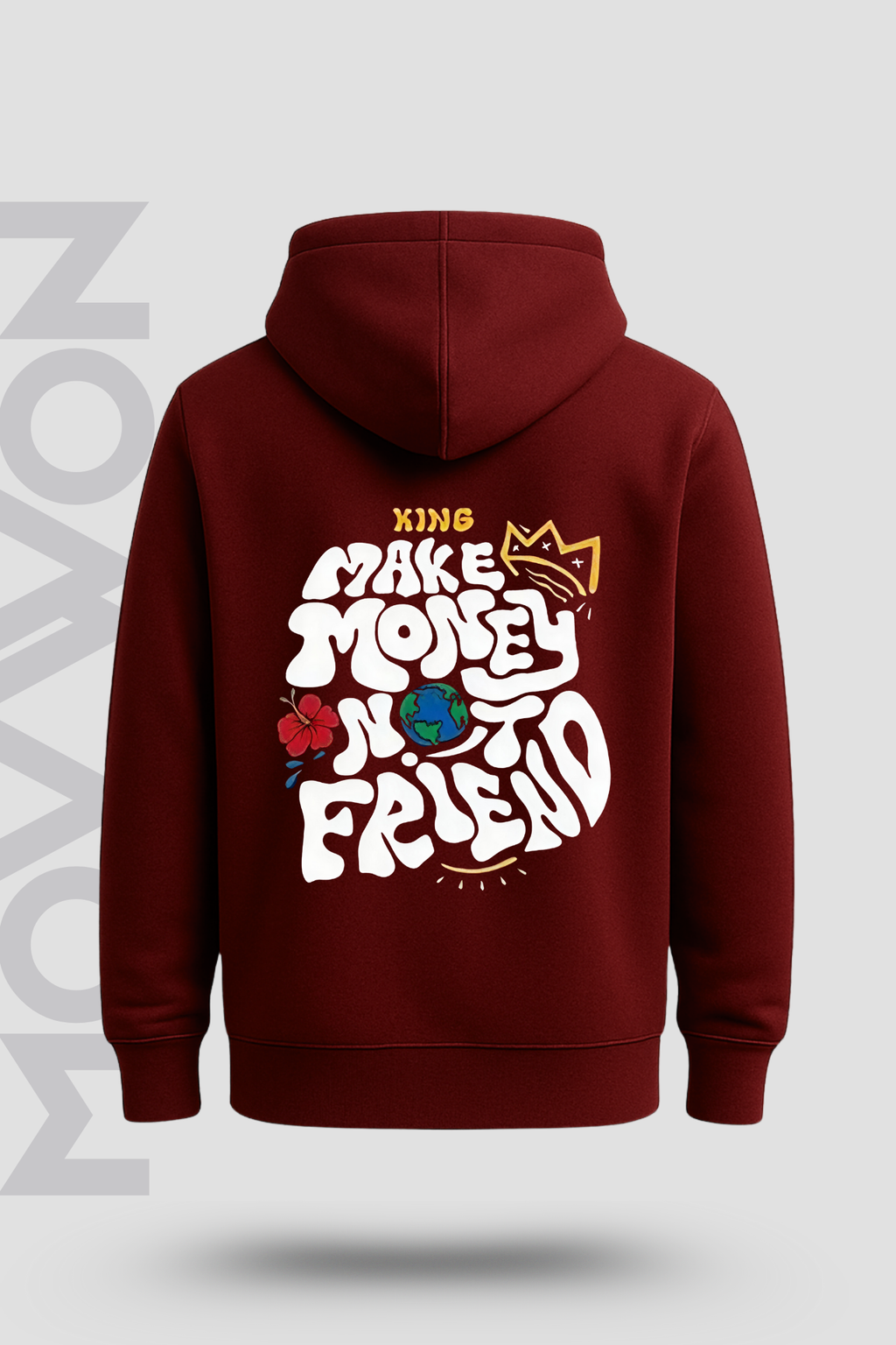 Make Money Relaxed Hoodie Maroon