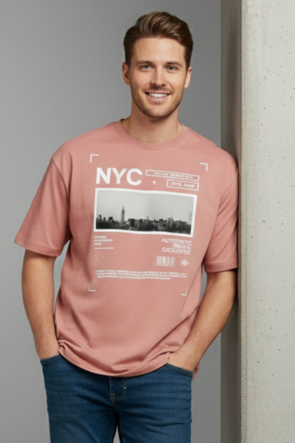 NYC Oversized T-Shirt - Lite Pink Colour