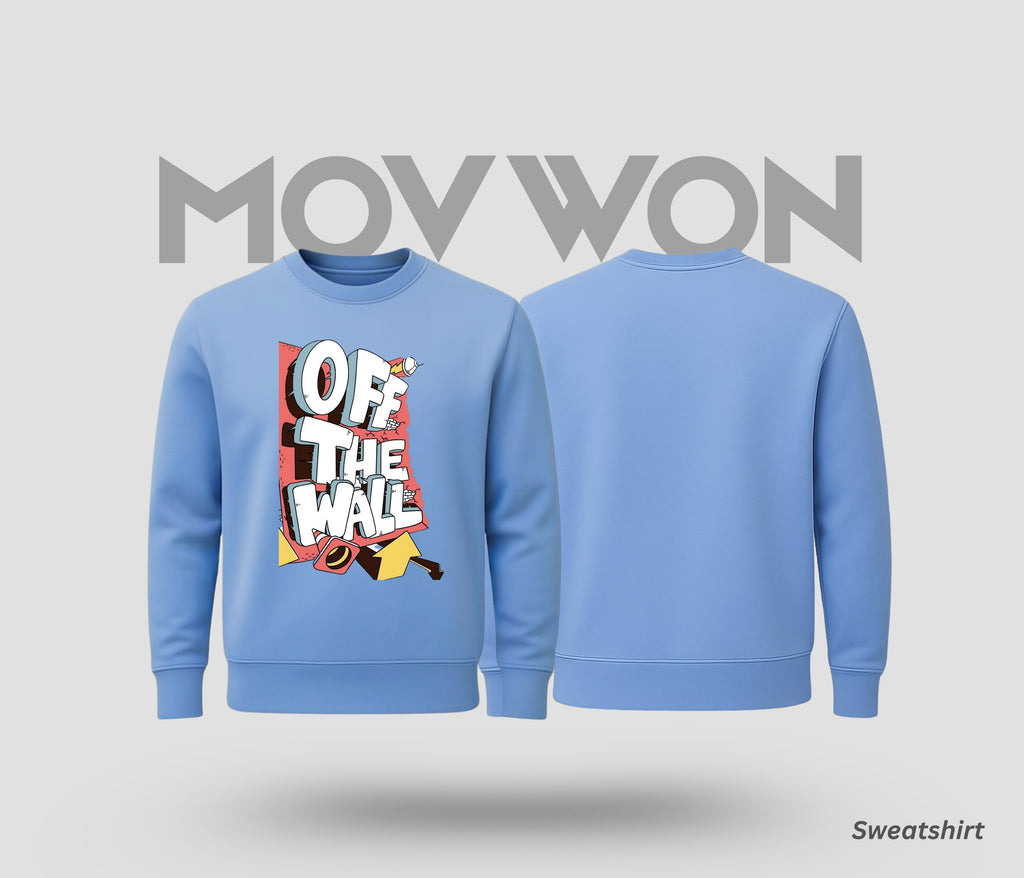 Off The Wall Solid Sweatshirt - Lite Blue Colour