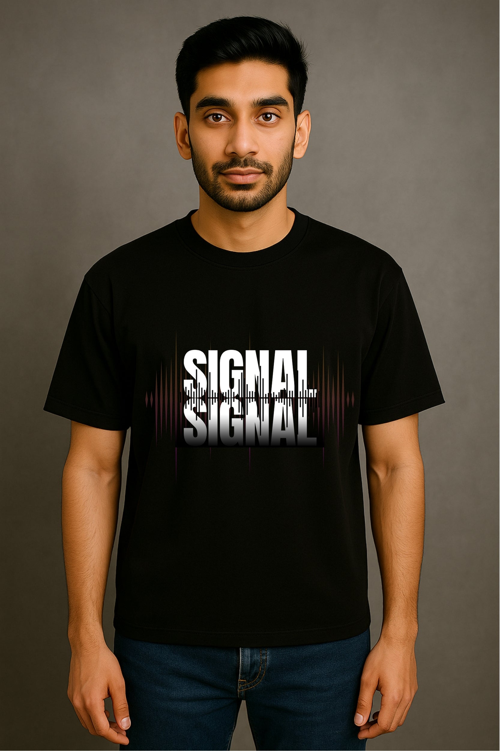 Signal Oversized T-Shirt - Black Colour