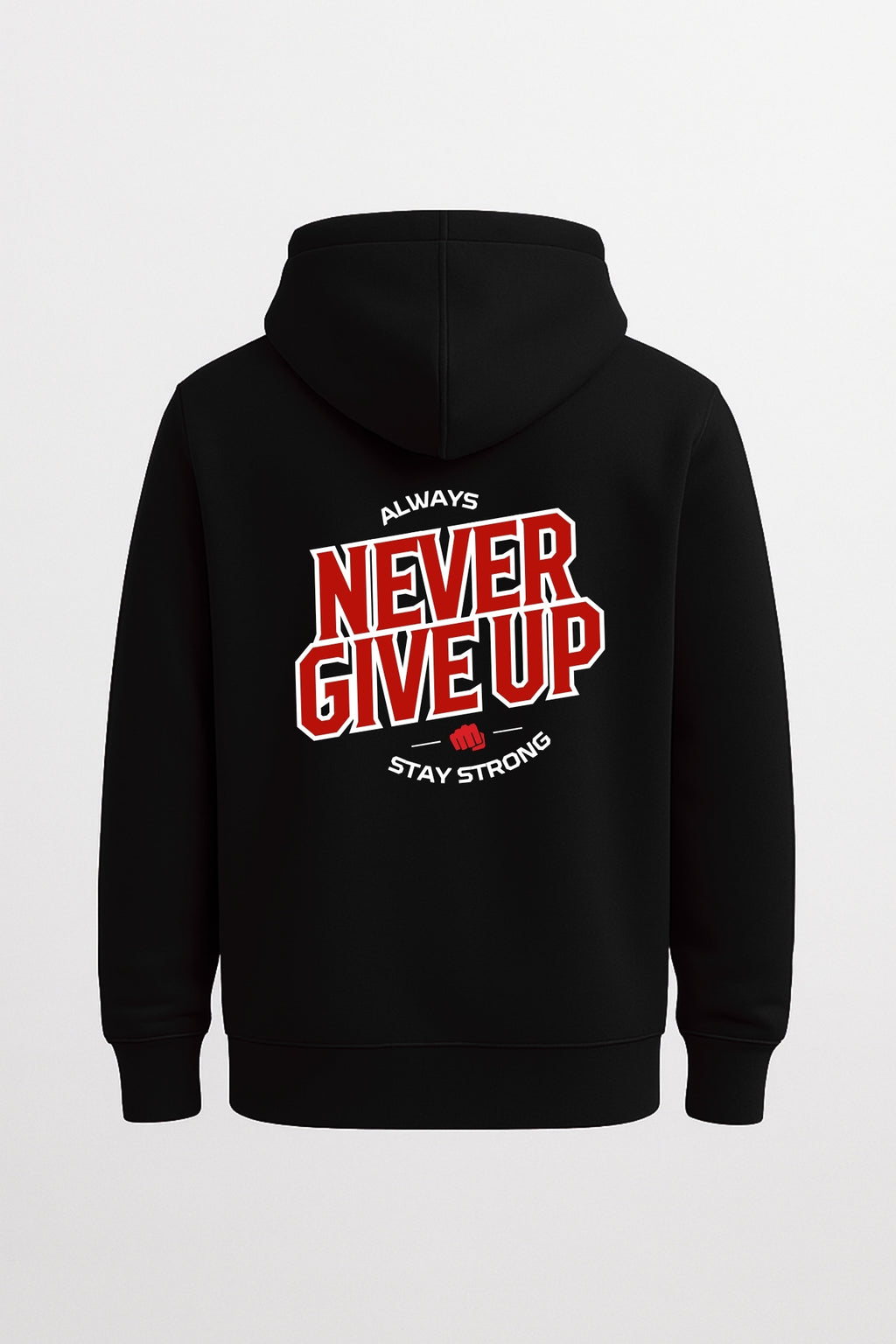 Never Give UpRelaxed  Hoodie Black
