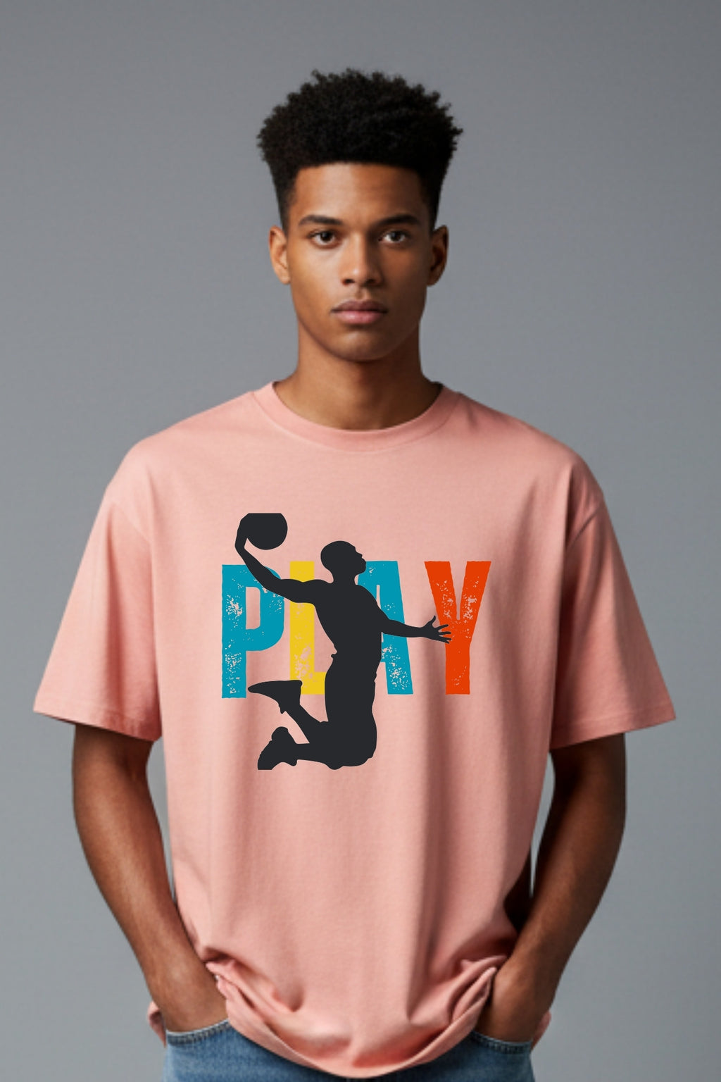 Play Oversized T-Shirt - Lite Pink Colour