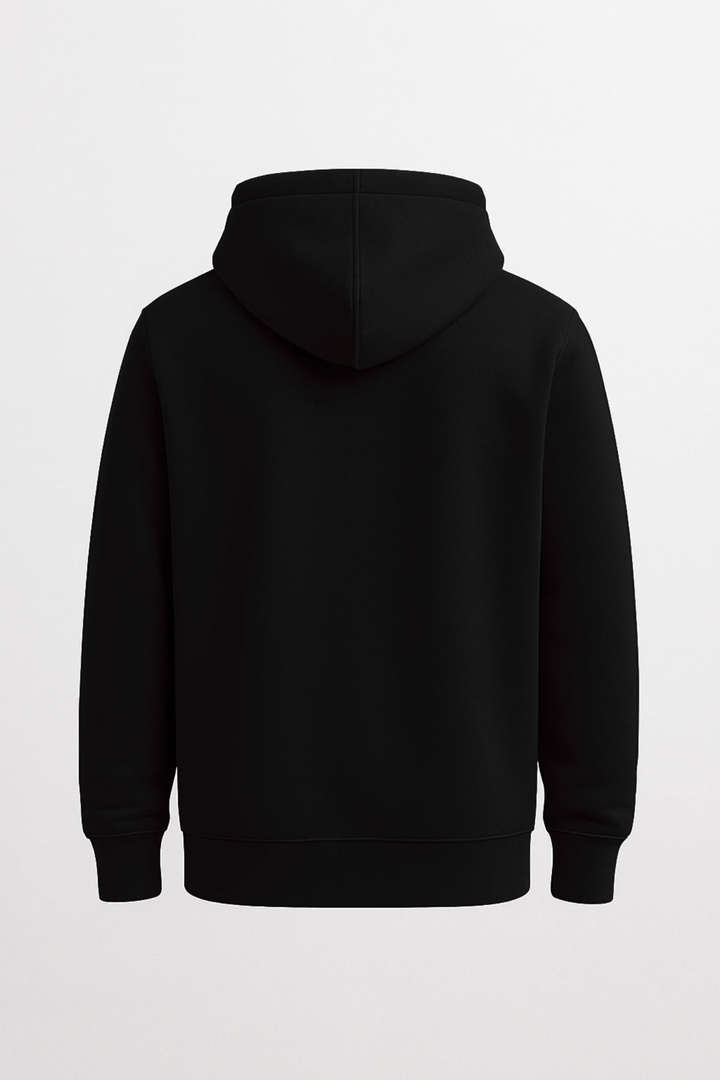 Relaxed Plain Black Hoodie