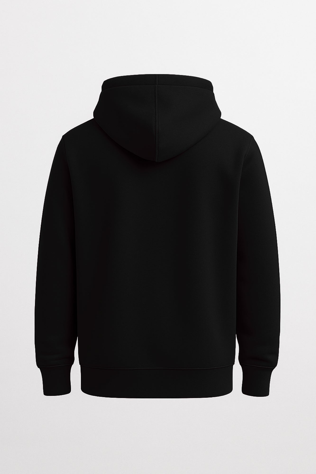 Relaxed Plain Black Hoodie