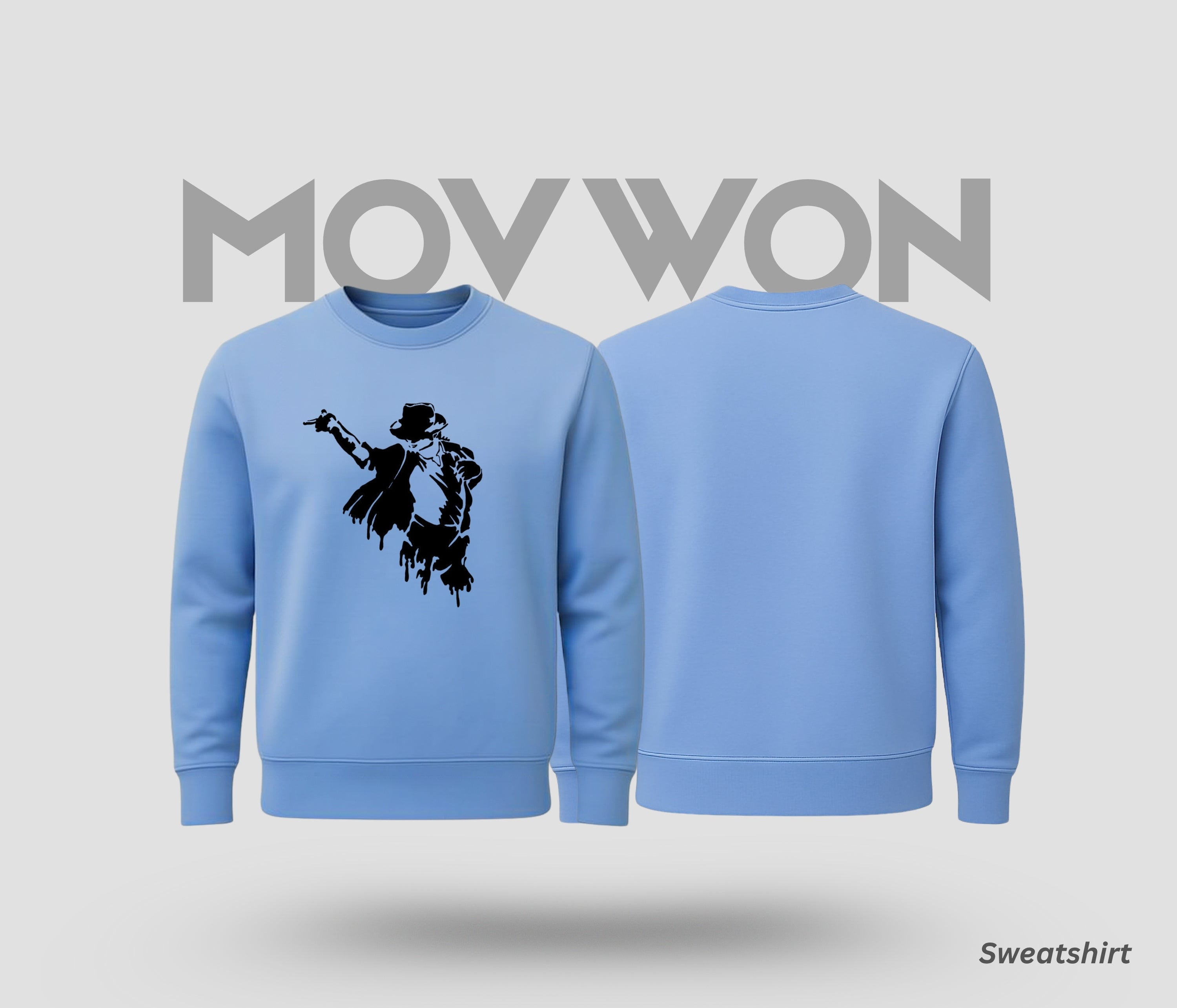 Michael Jackson Solid Sweatshirt - Lite Blue