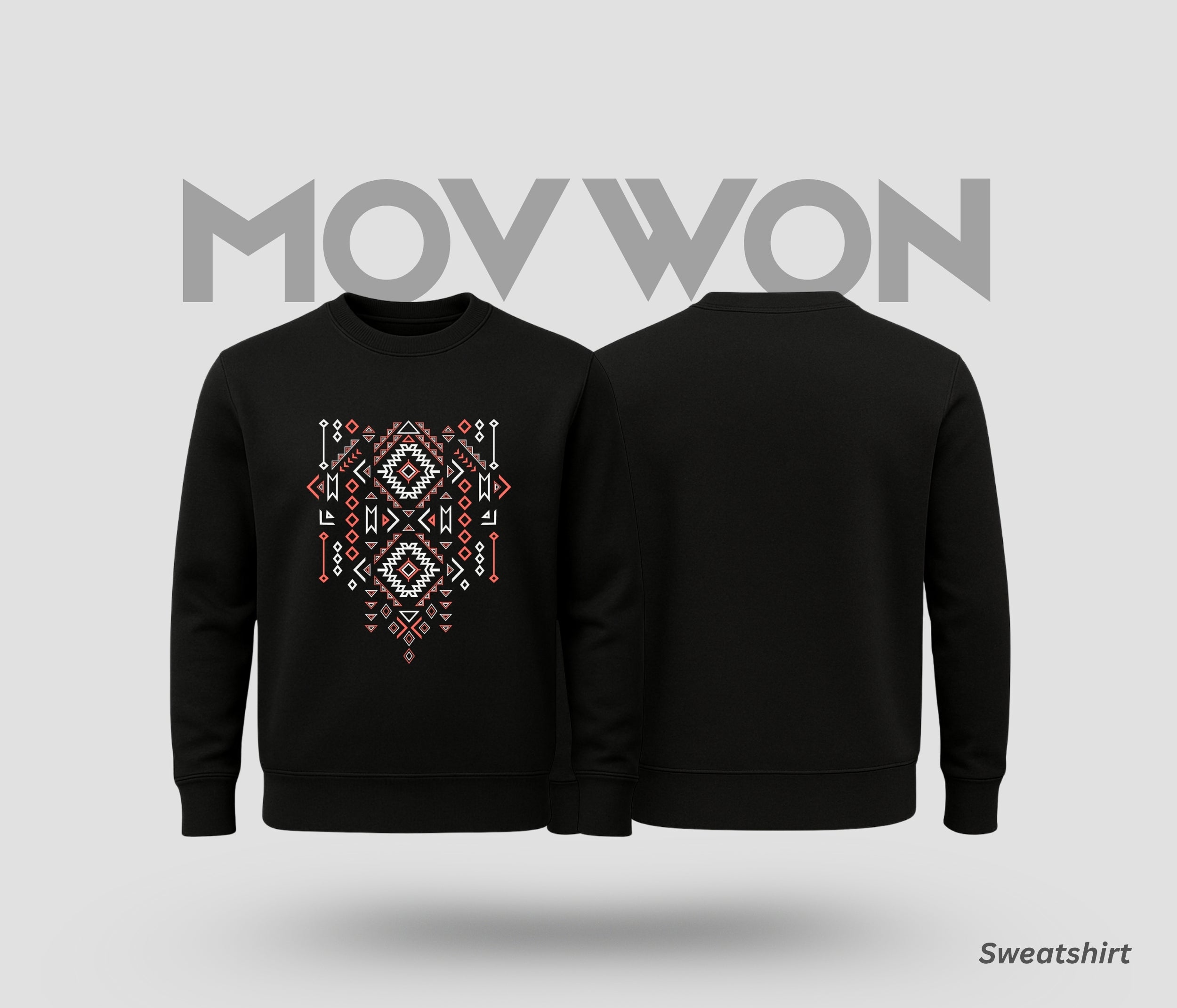 Tribal Matrix Solid Sweatshirt - Black Colour