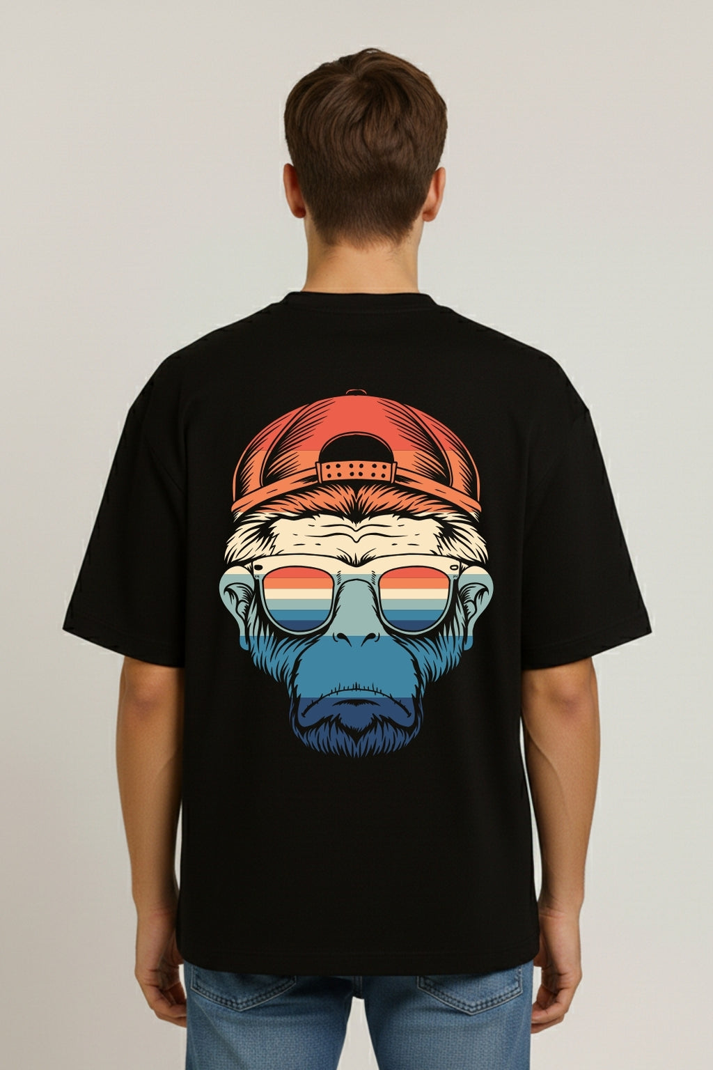 Funky Monky Oversized T-Shirt - Black Colour