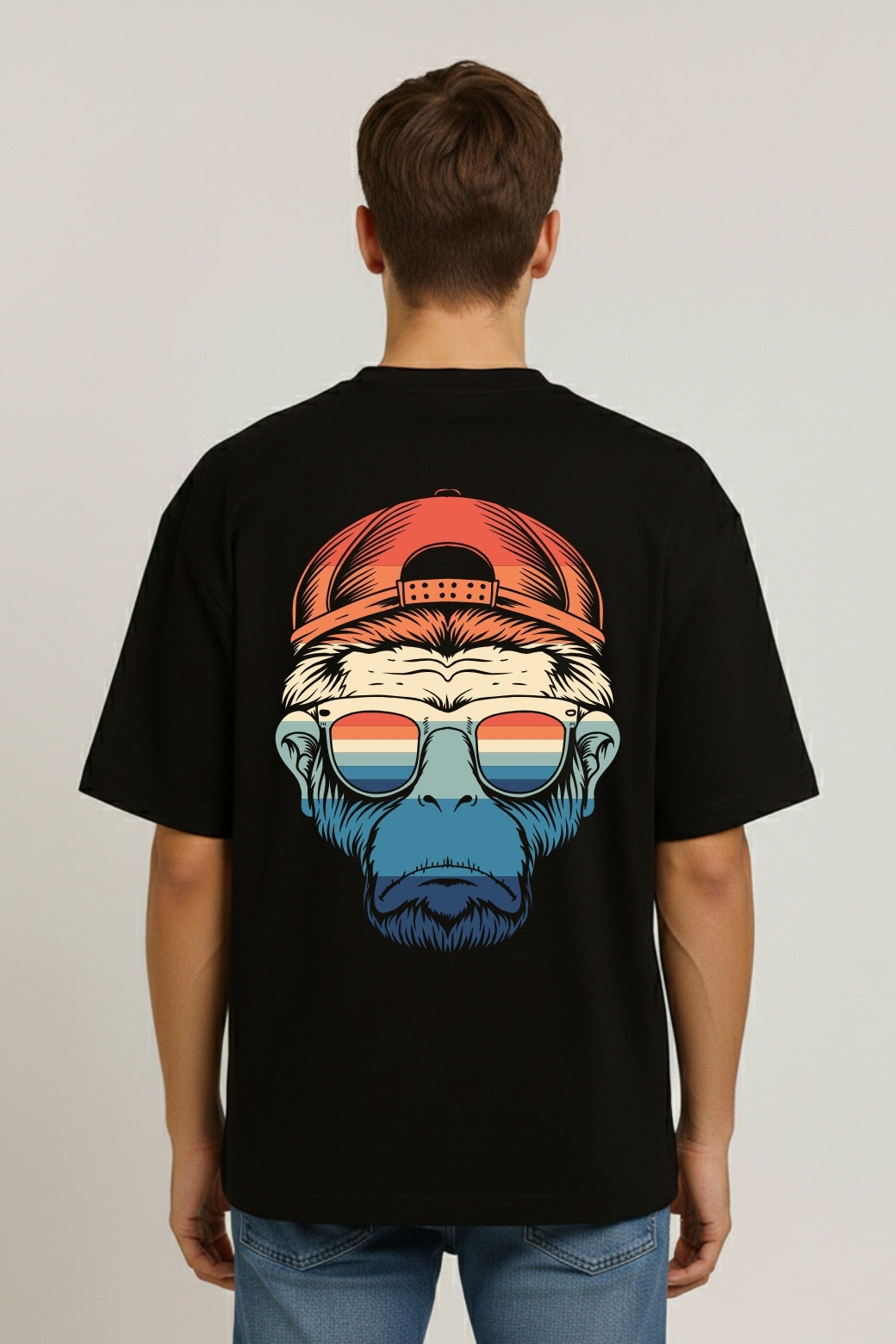 Funky Monky Oversized T-Shirt - Black Colour