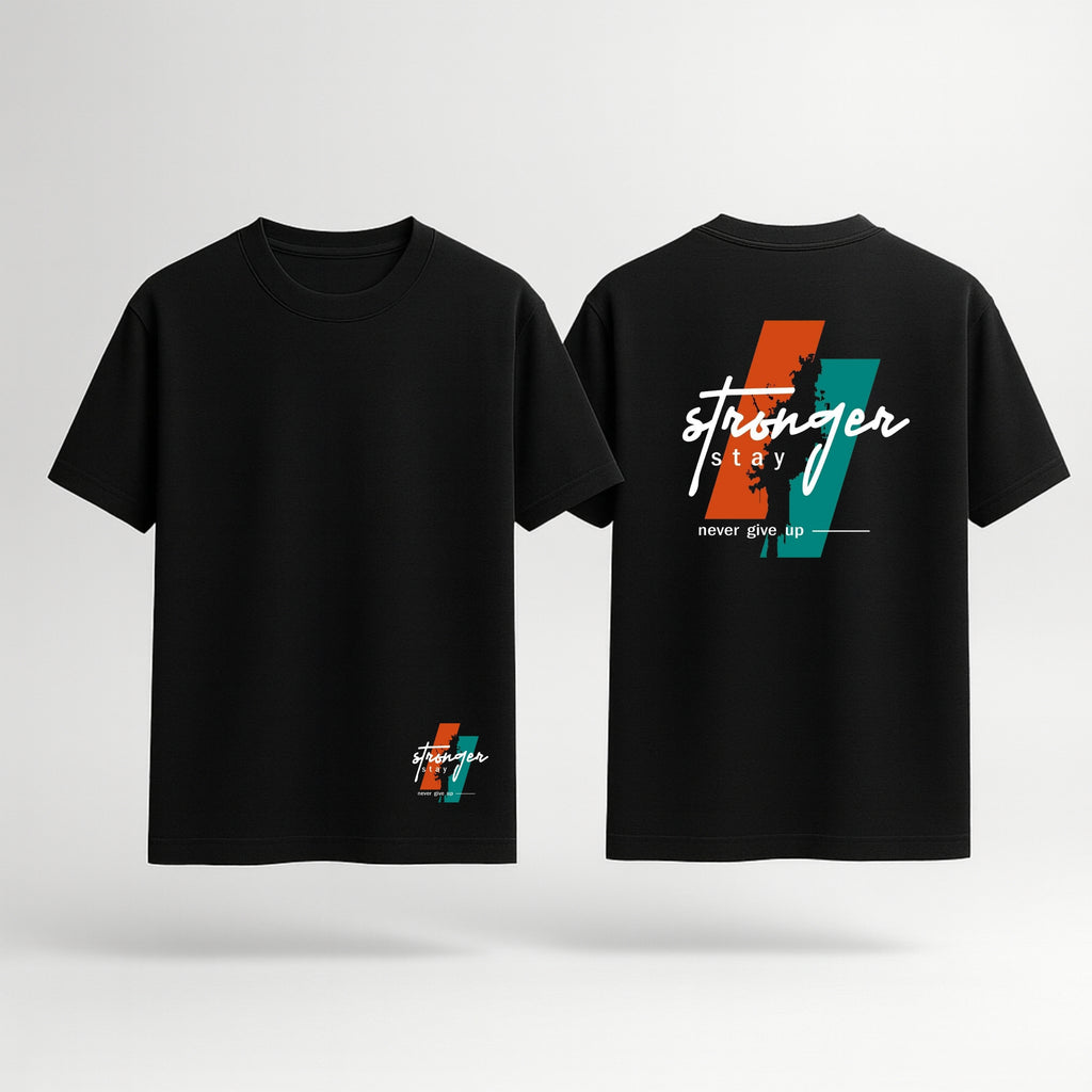 Stranger  Oversized T-Shirt - Black Colour