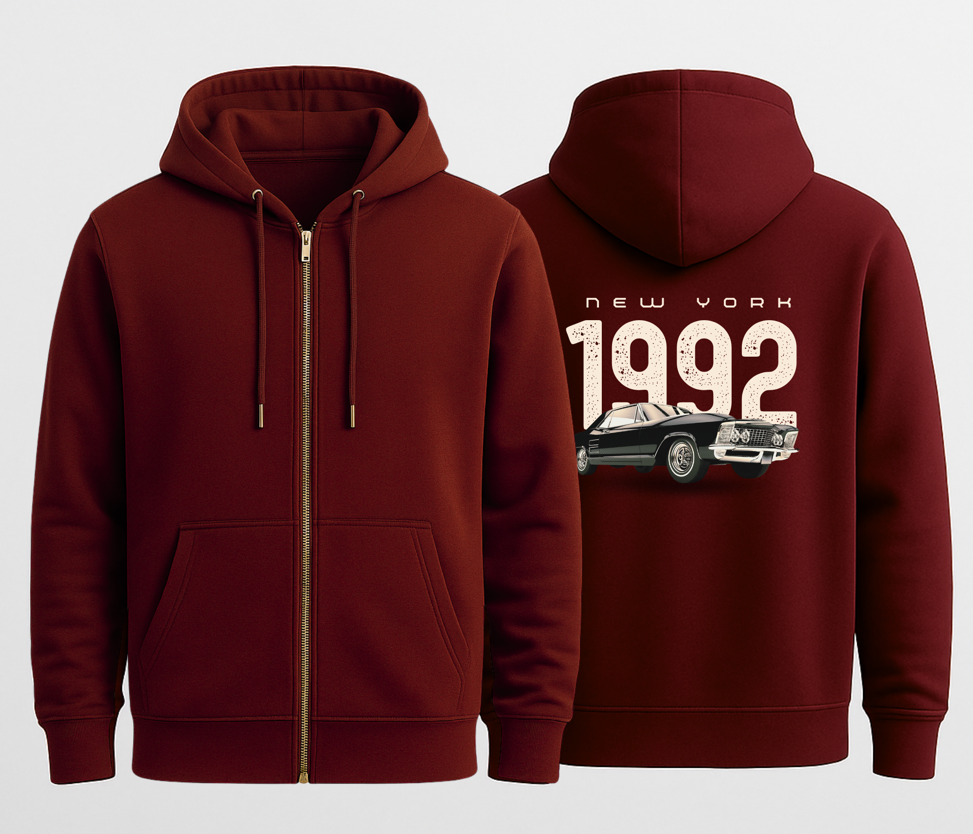 Classic Car 1992 Edition Relaxed  Hoodie  Maroon