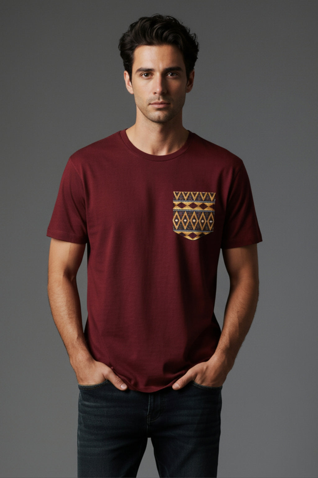 Regular Round Neck  T shirt  with Procket print