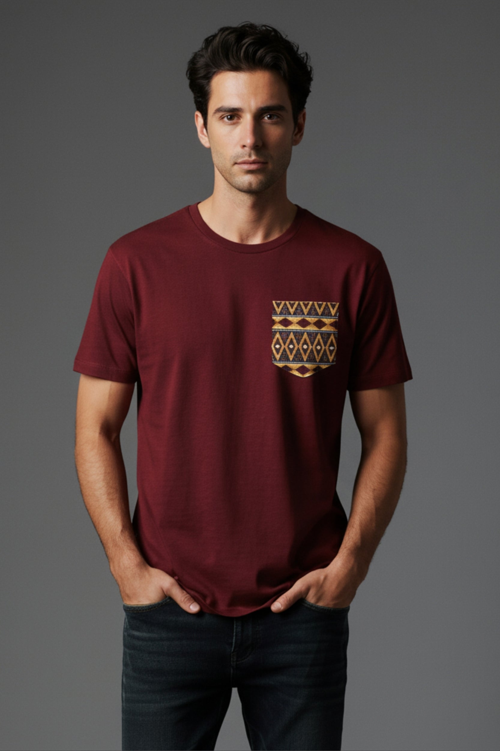 Regular Round Neck  T shirt  with Procket print