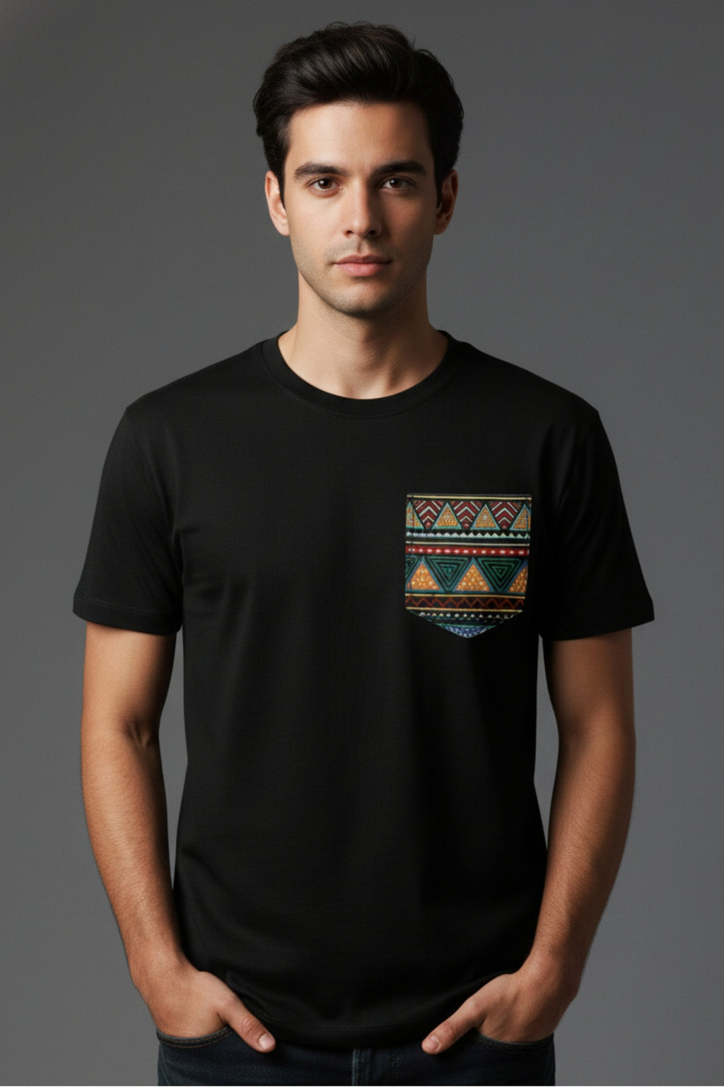Regular Round Neck  T shirt  with Procket print