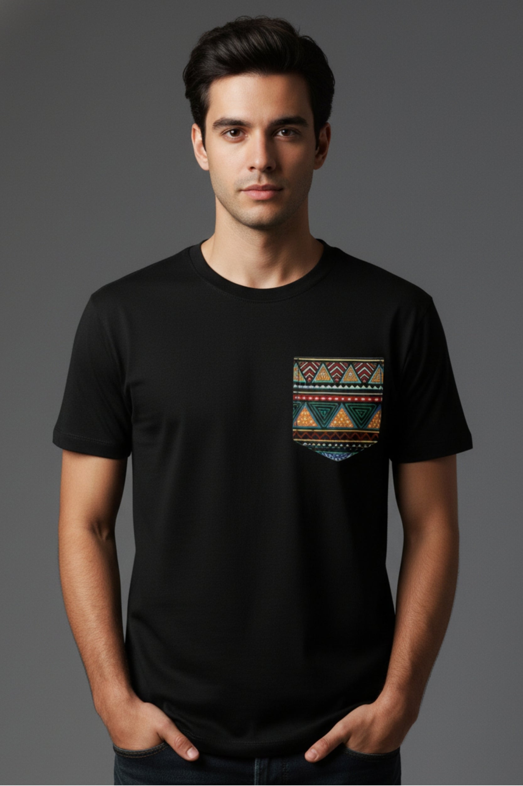 Regular Round Neck  T shirt  with Procket print