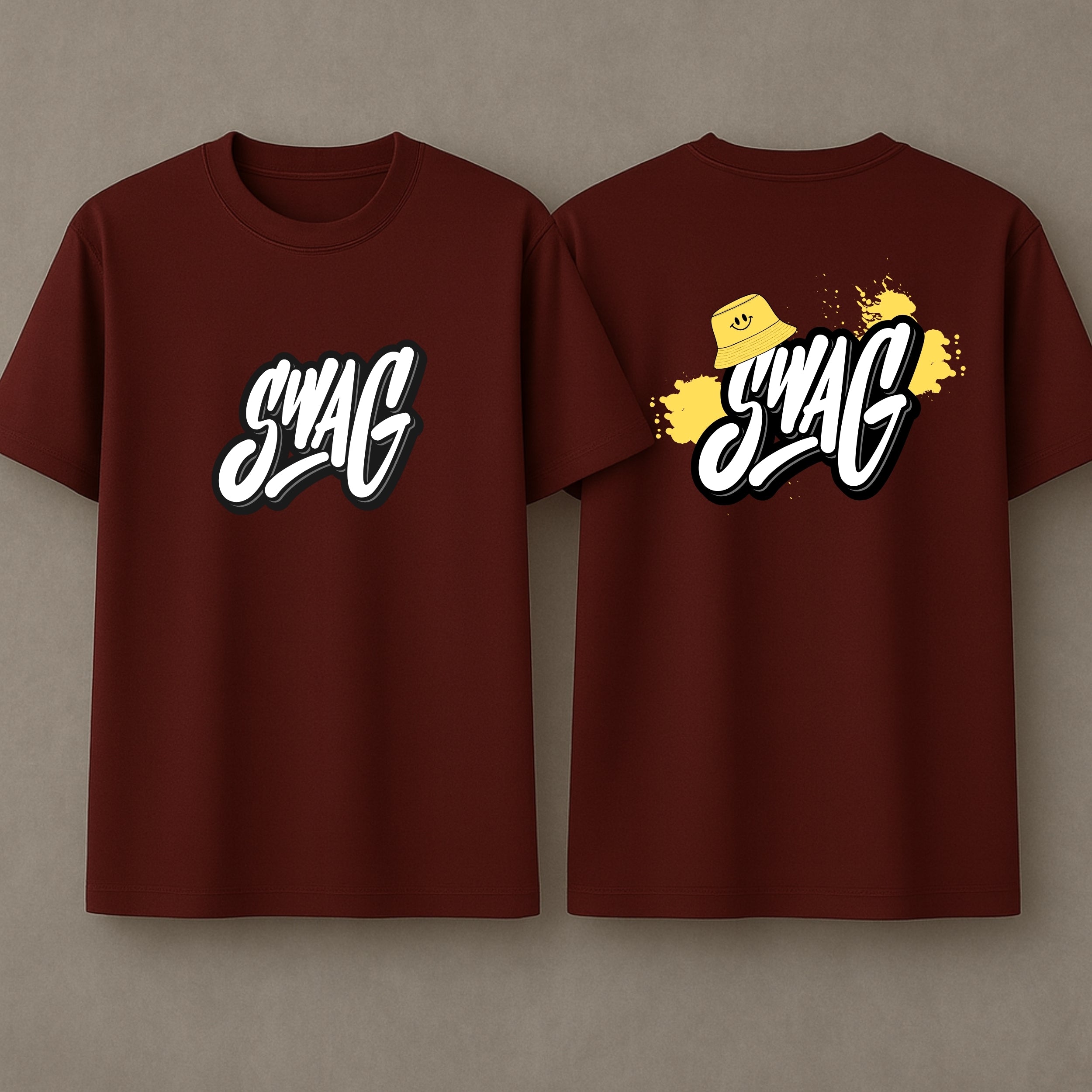 Swag Oversized T-Shirt - Maroon Colour