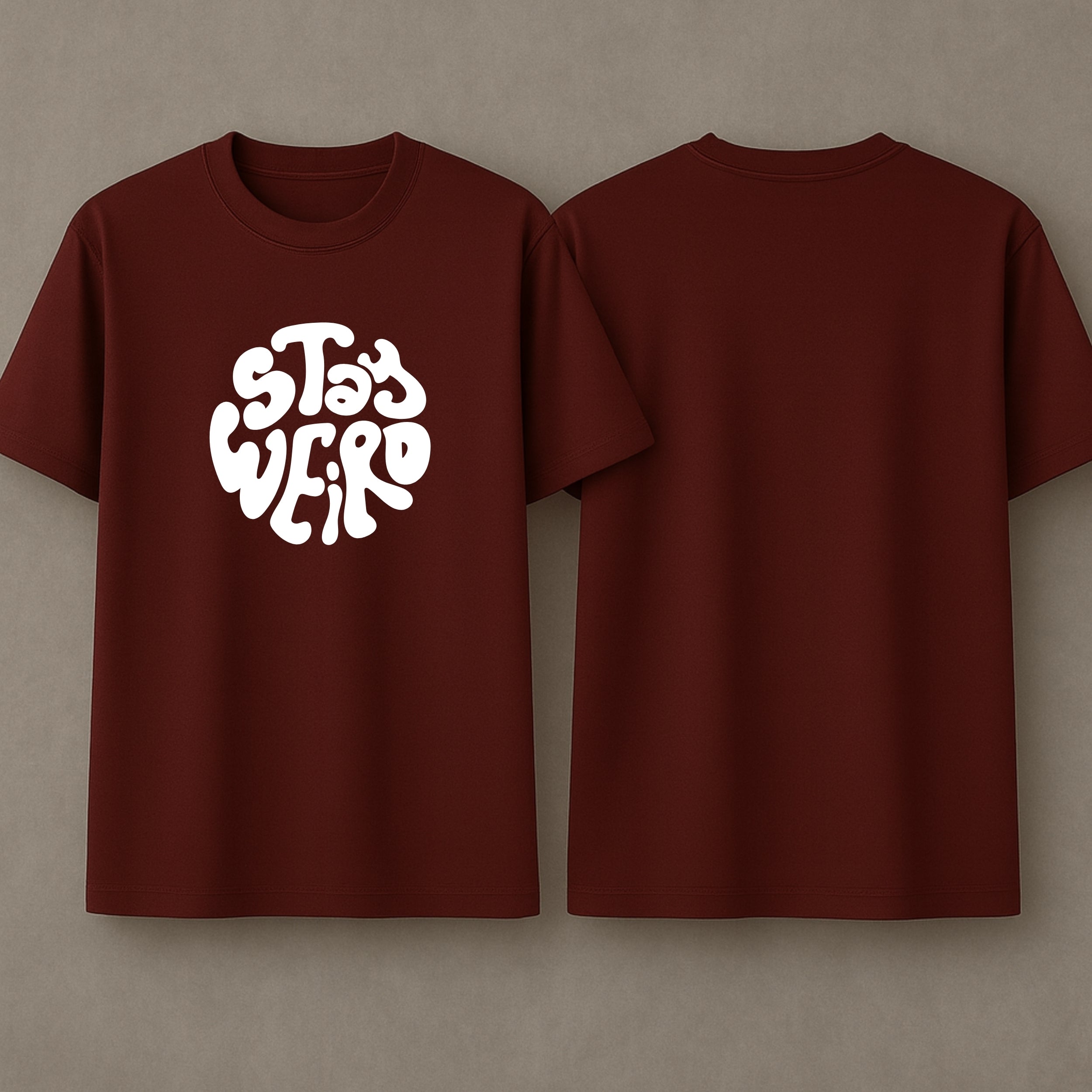 Stay Weiro Oversized T-Shirt - Maroon Colour
