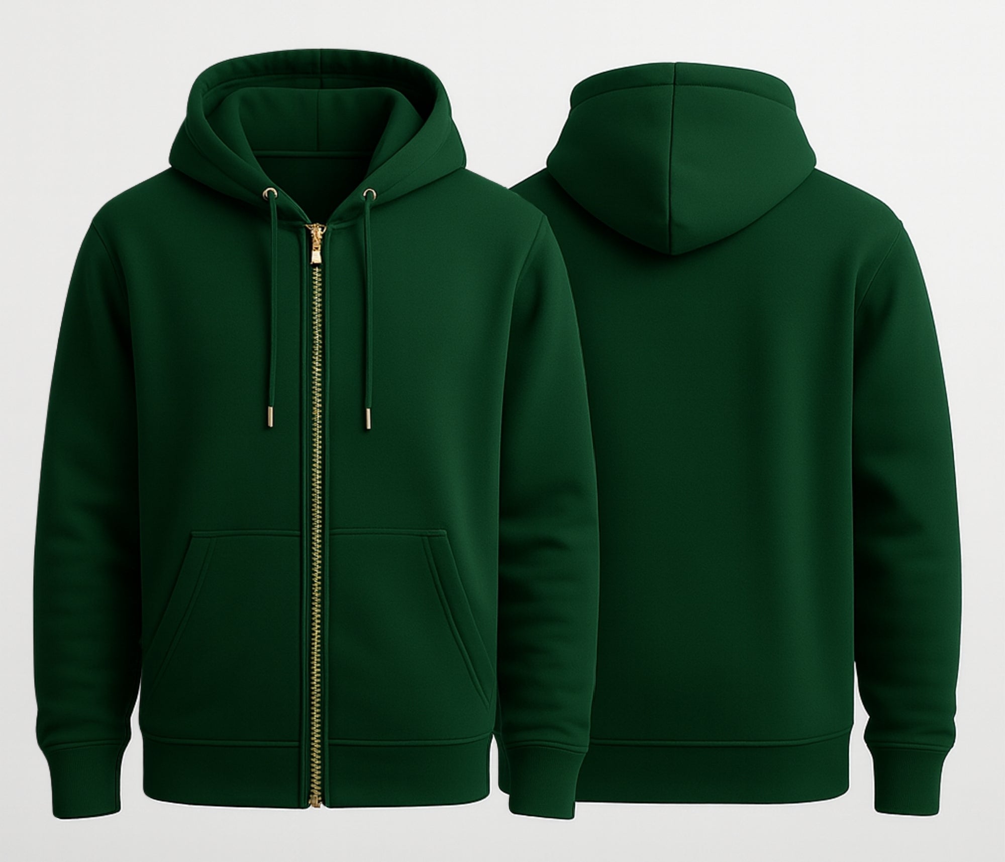 Relaxed Plain Botle Green Hoodie
