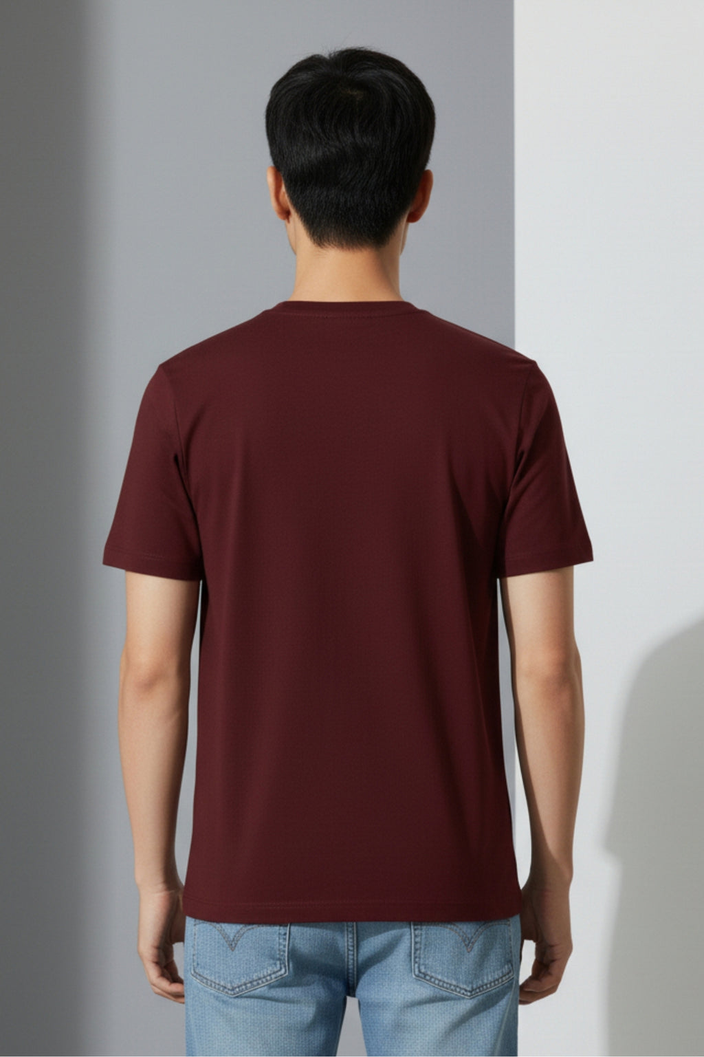 Unstopble Regular Fit - Maroon colour Plain T shirt