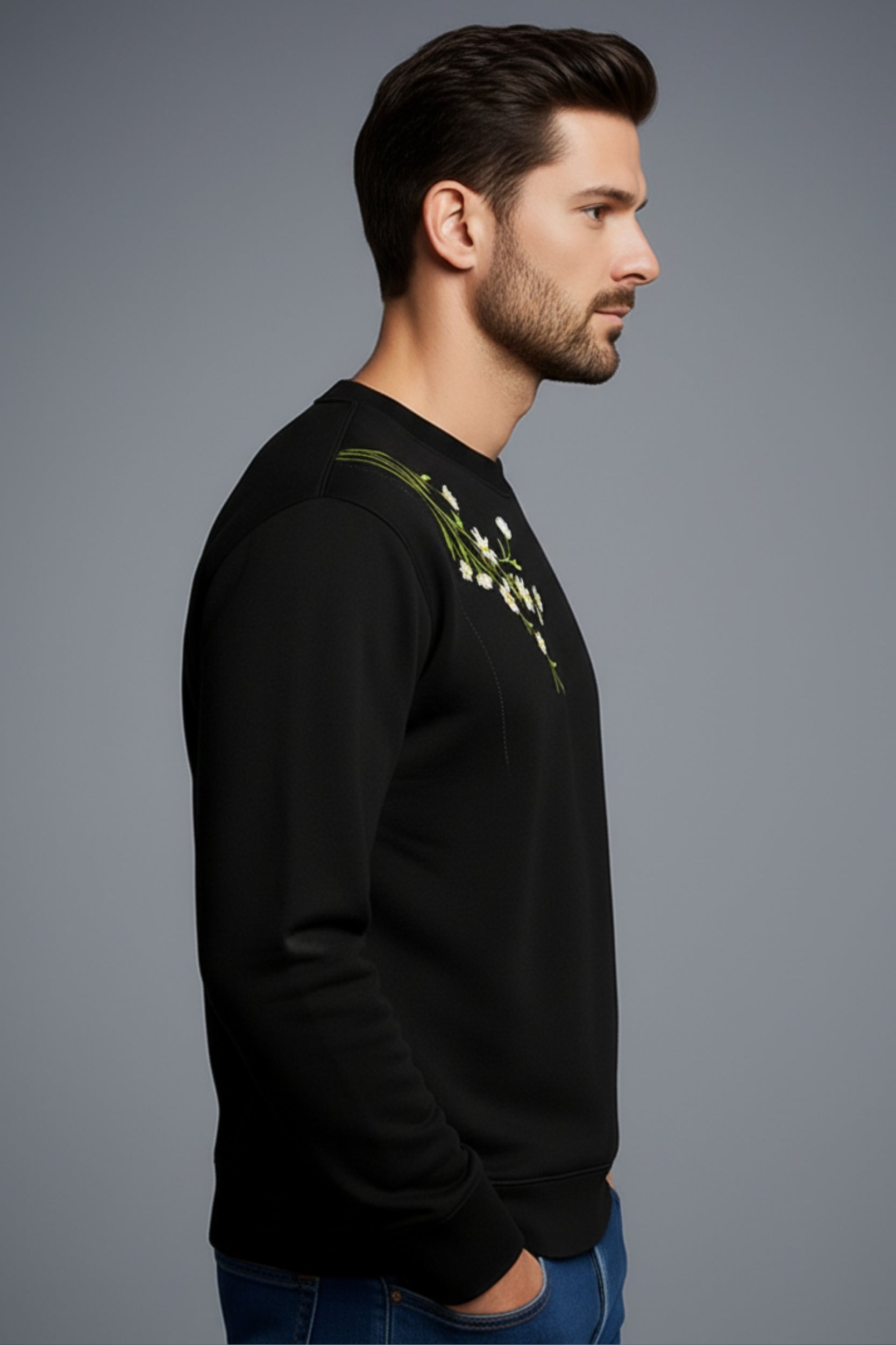 Solid Sweatshirt - Black Colour