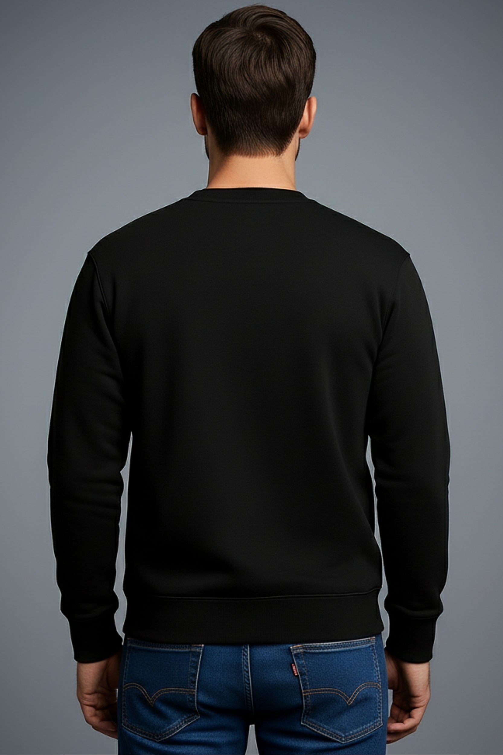 Solid Sweatshirt - Black Colour