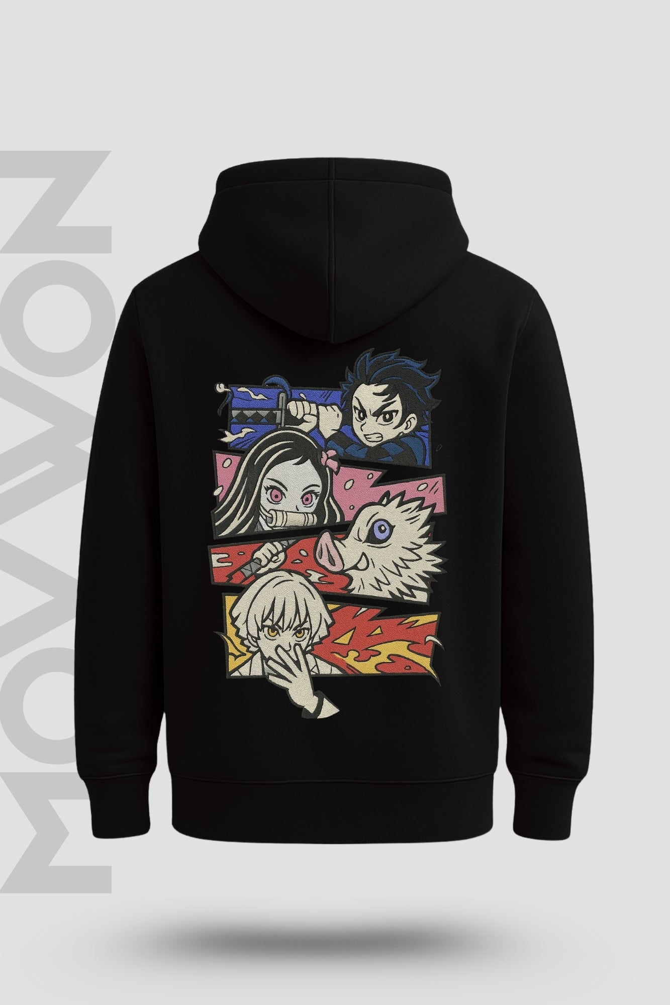 Samurai Panels Relaxed  Hoodie Black