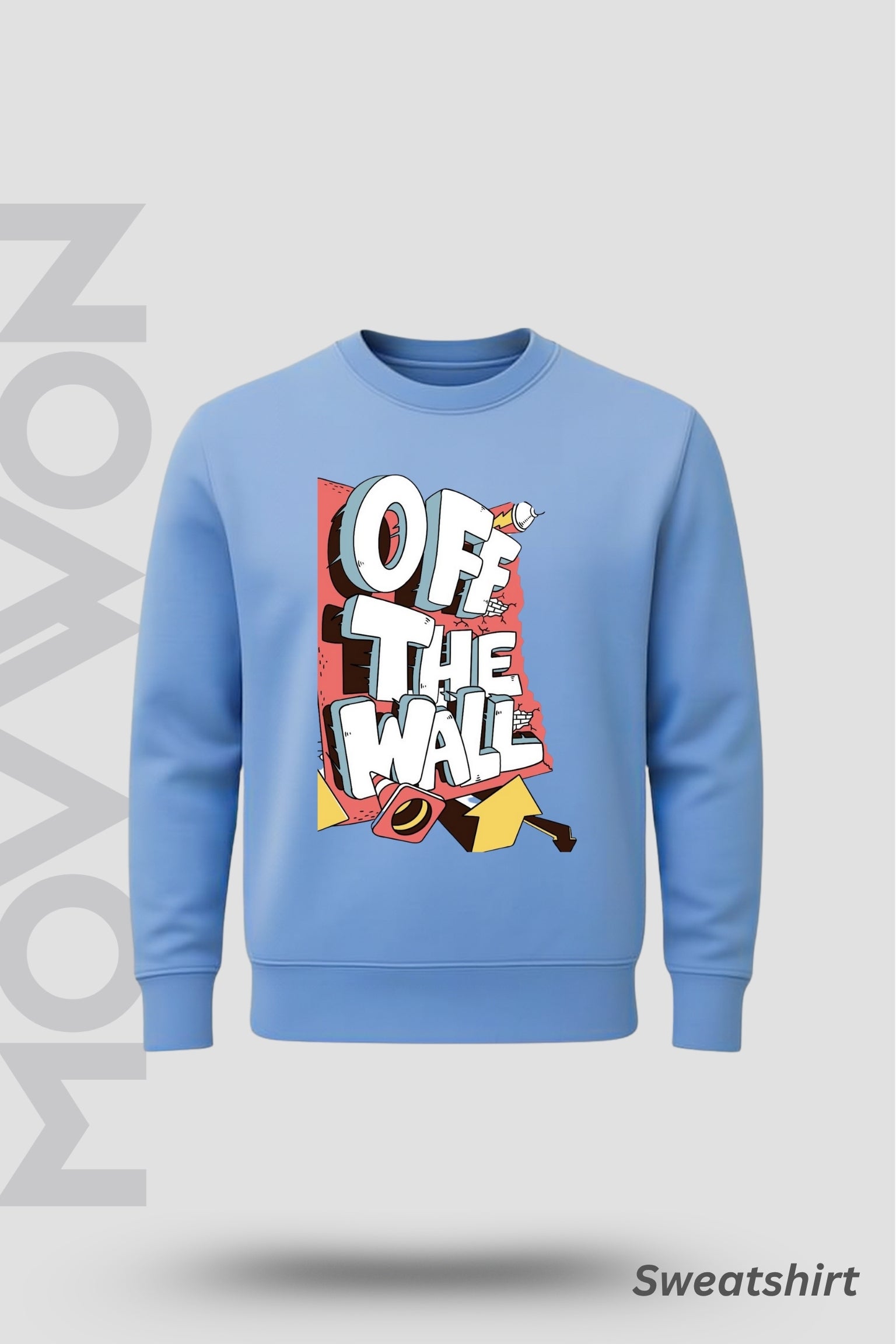 Off The Wall Solid Sweatshirt - Lite Blue Colour