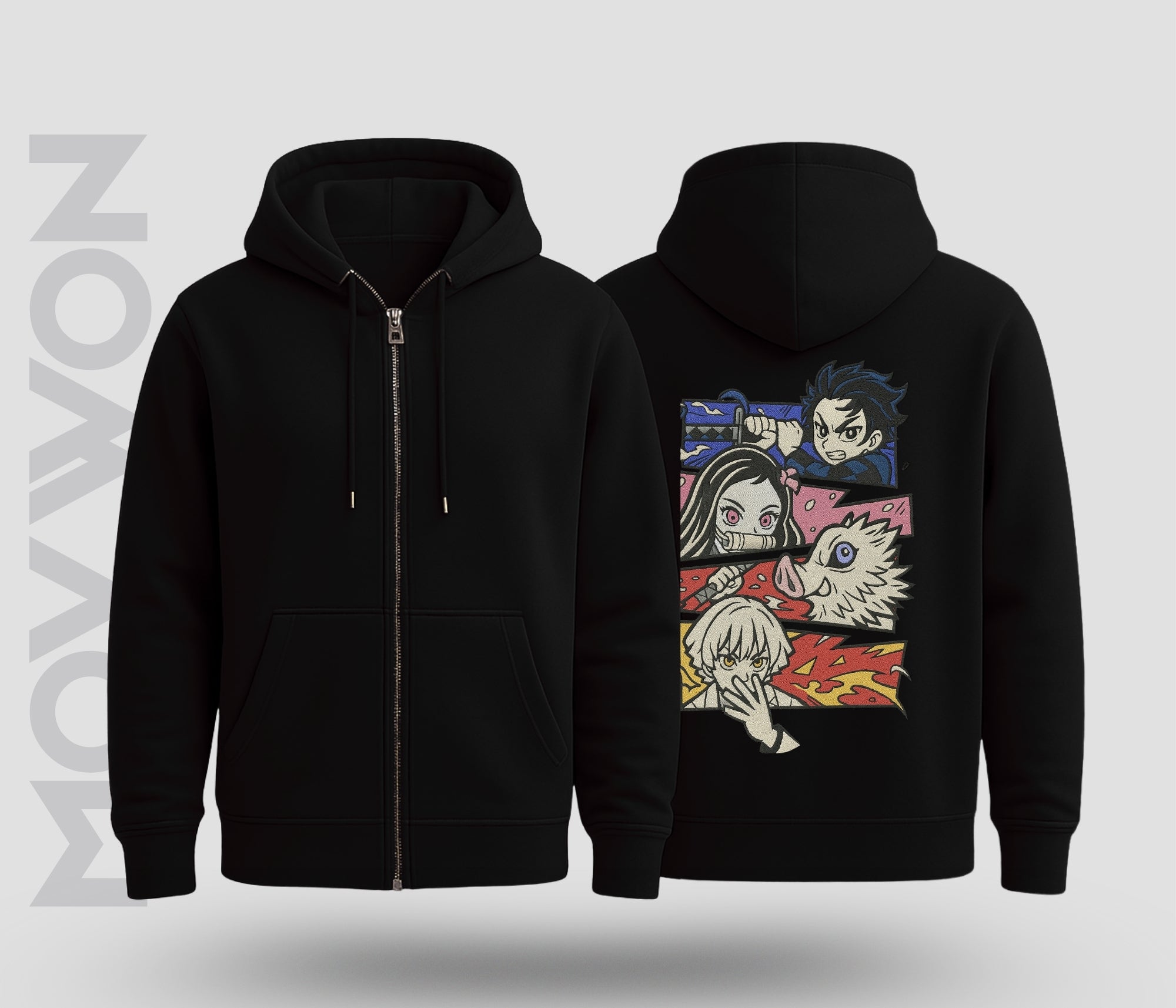 Samurai Panels Relaxed  Hoodie Black