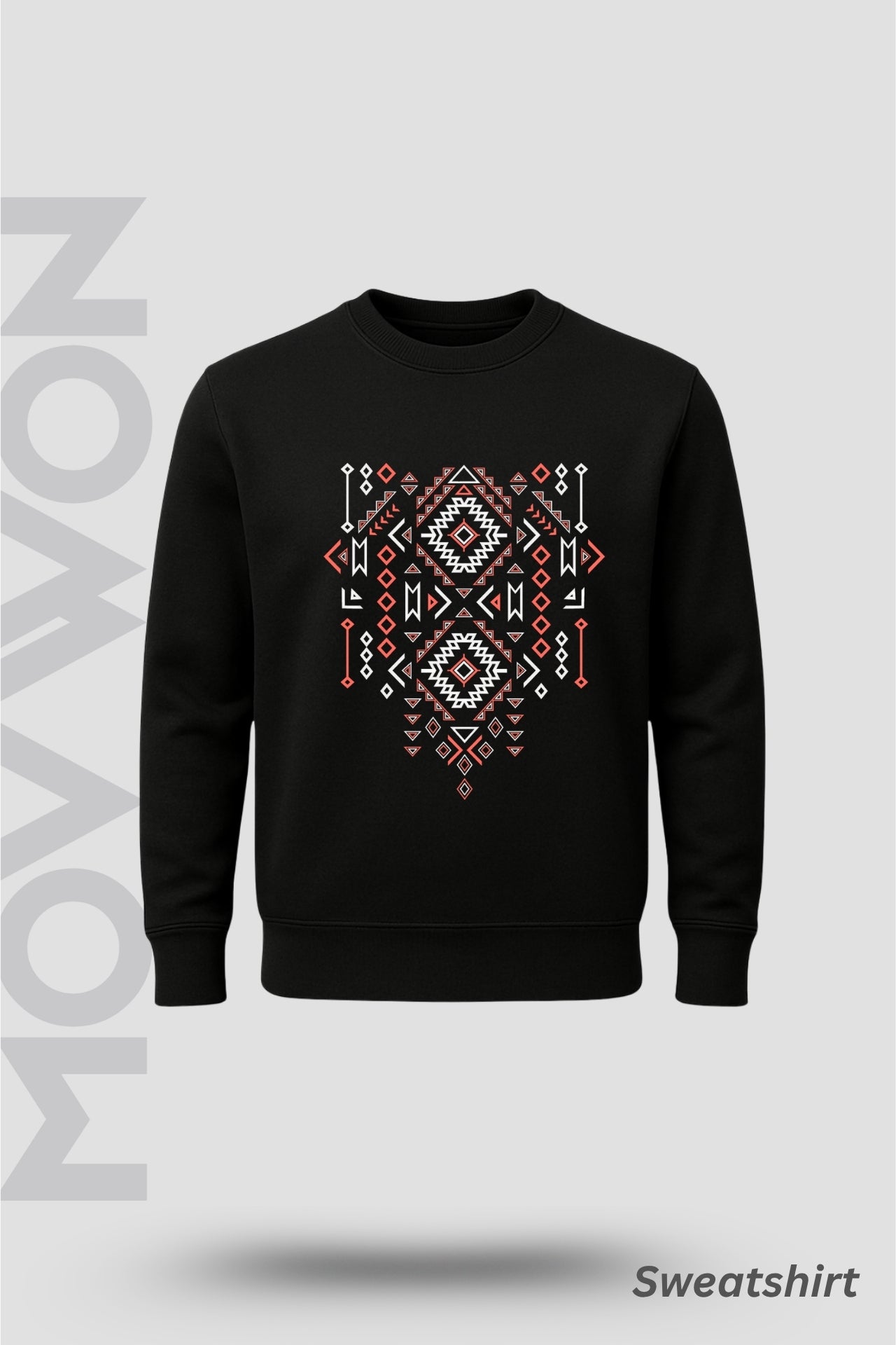 Tribal Matrix Solid Sweatshirt - Black Colour