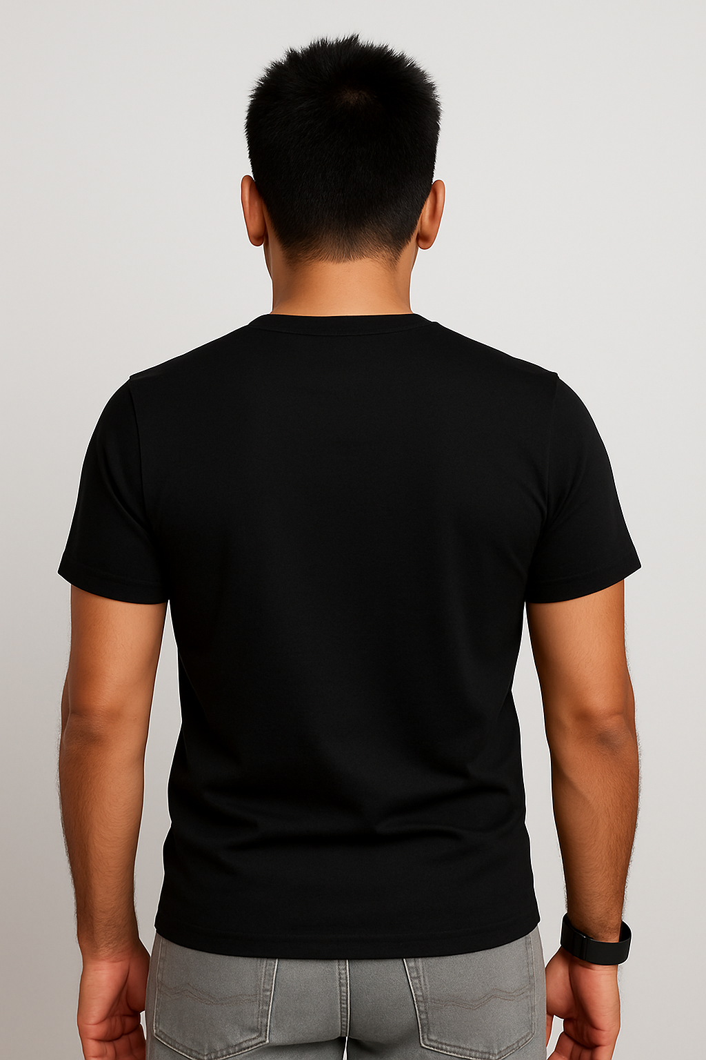 Regular Fit - Black colour Plain T shirt