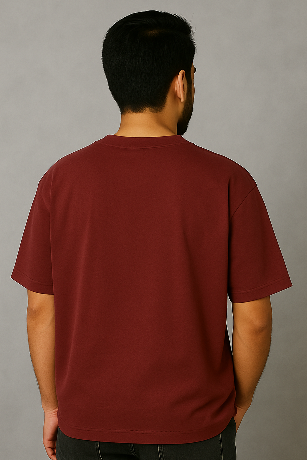 Oversized T-Shirt - Maroon Colour Plain T shirt
