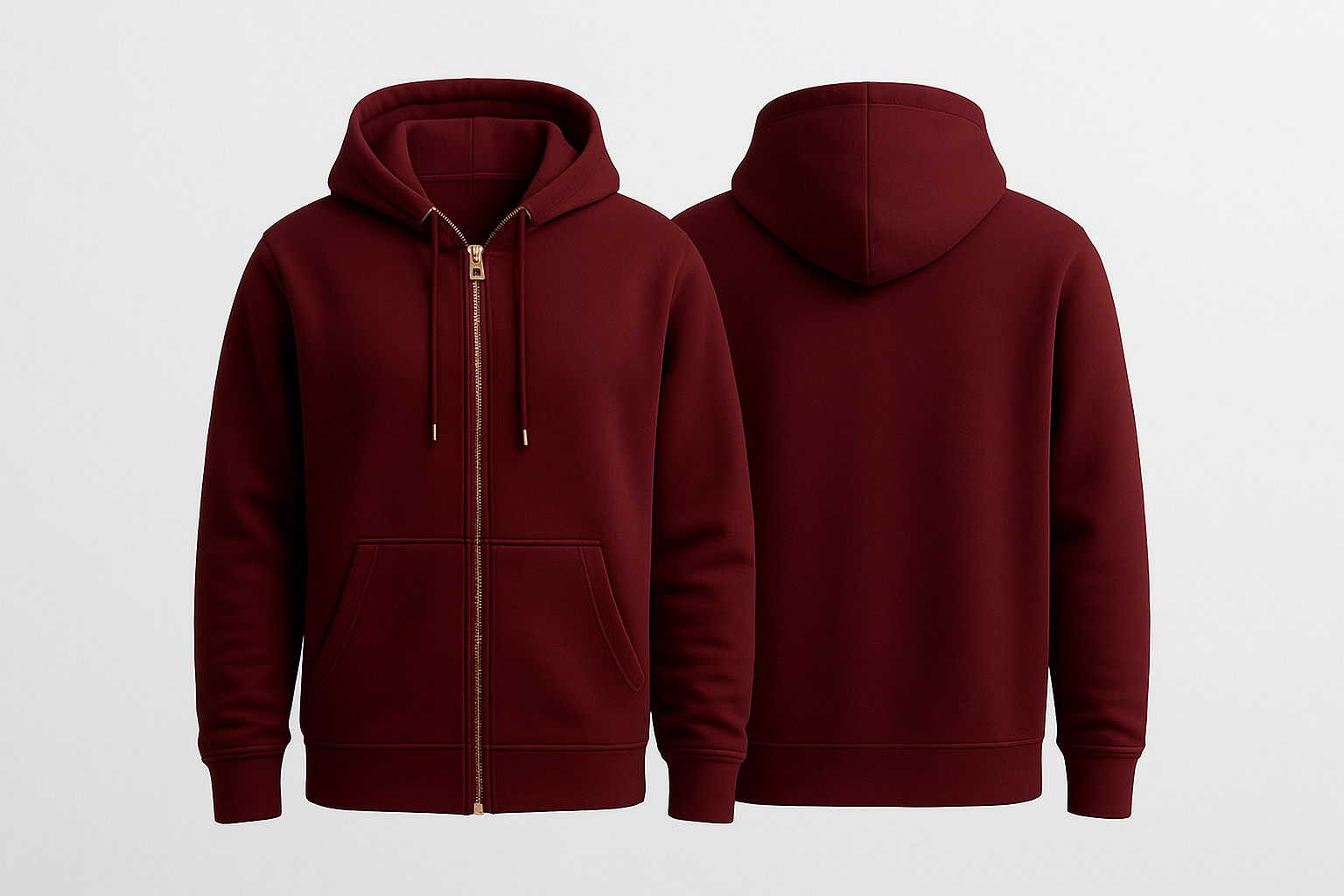 Relaxed Plain Maroon Hoodie