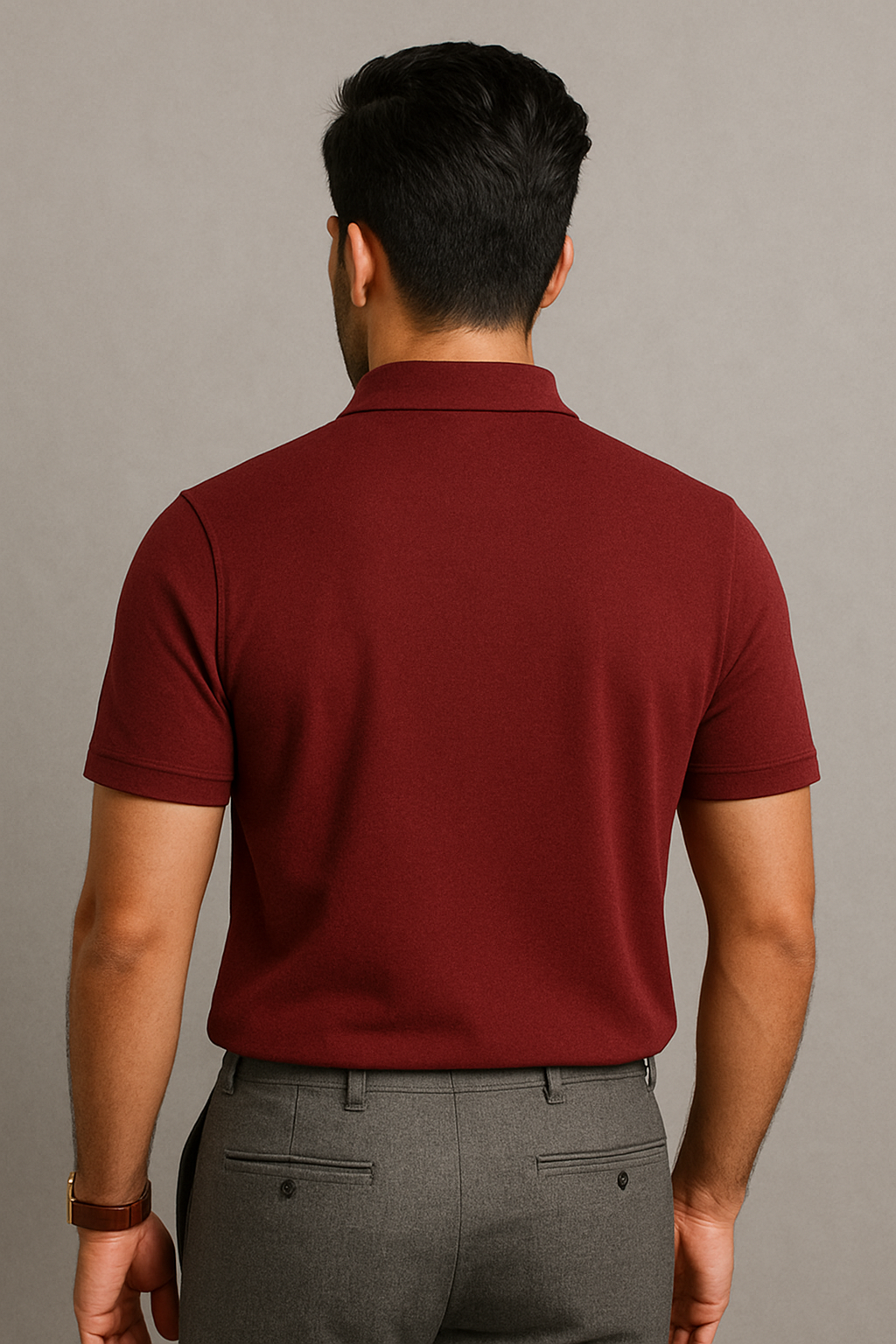 Slim Fit - Maroon Collared Polo T-Shirt with pocket