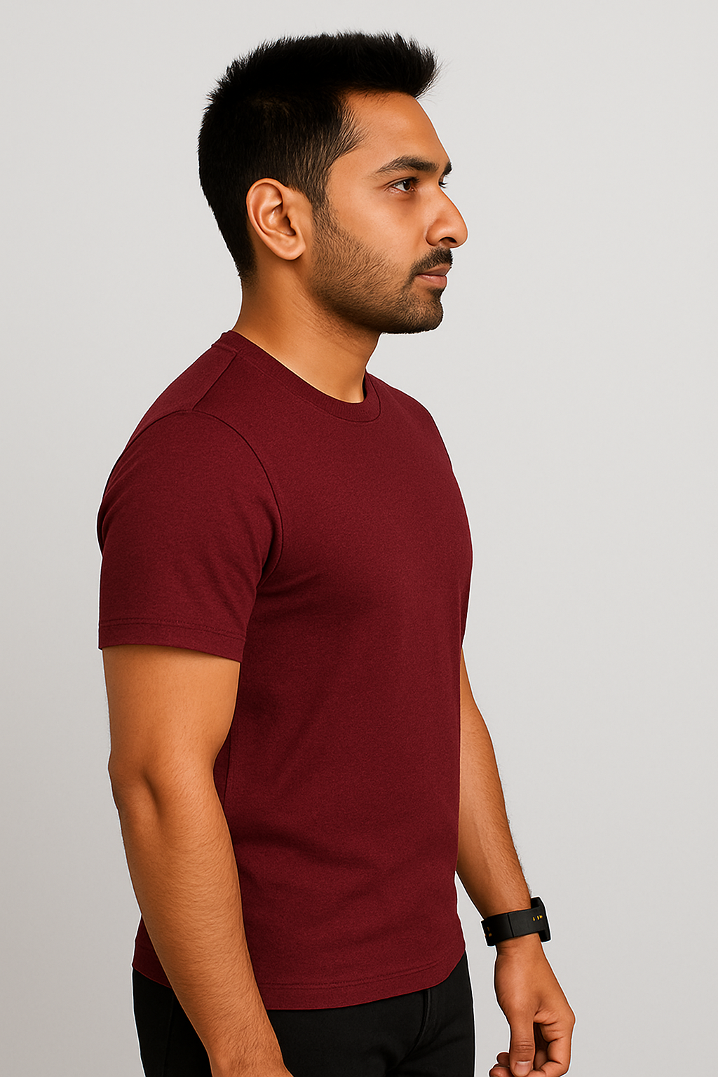 Regular Fit - Maroon colour Plain T shirt