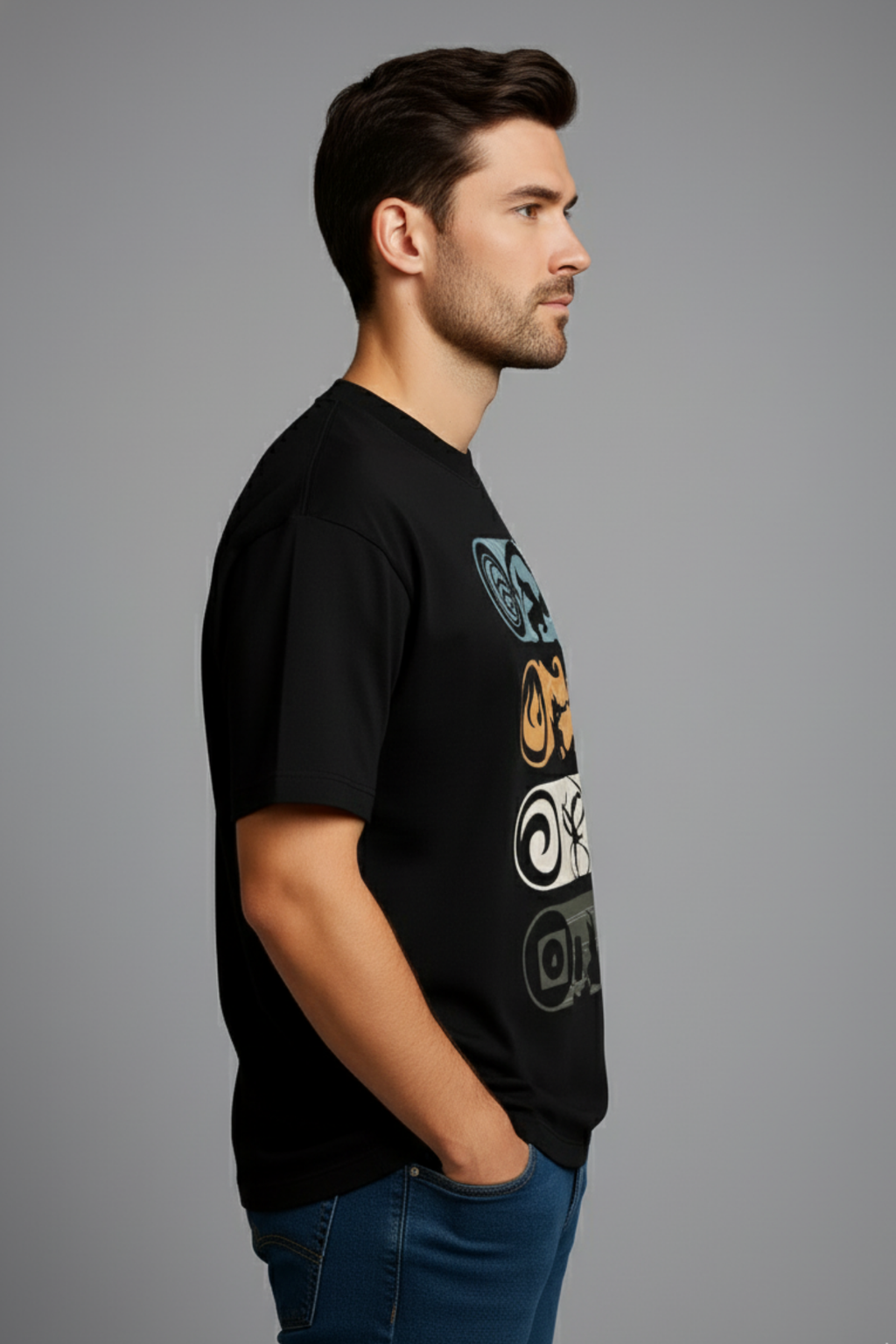 Elemental Warriors Oversized T-Shirt - Black
