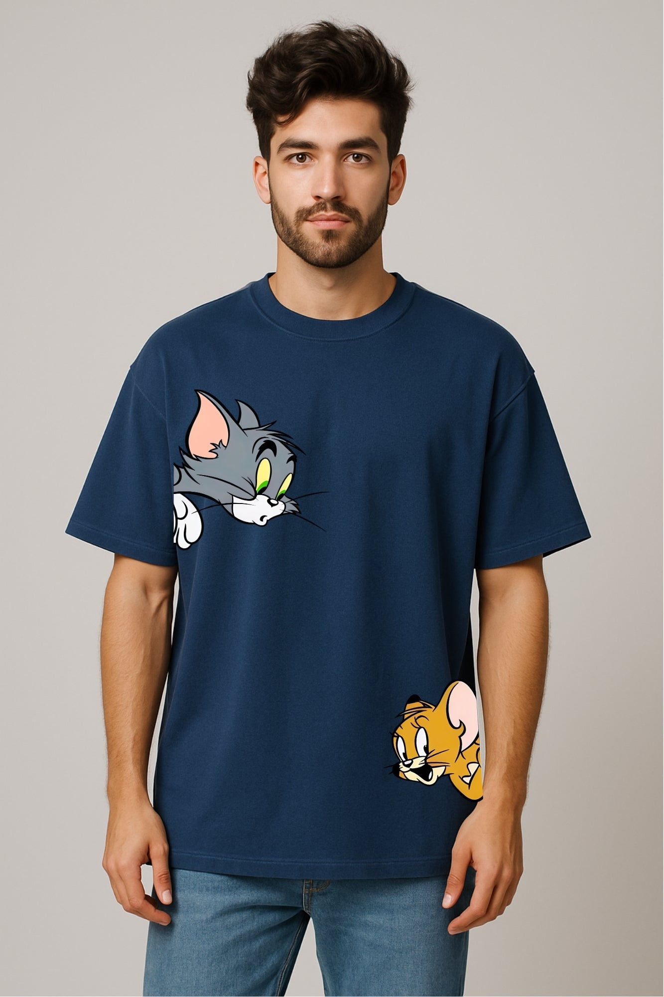 Tom & Jerry Oversized T-Shirt - Diesel Blue