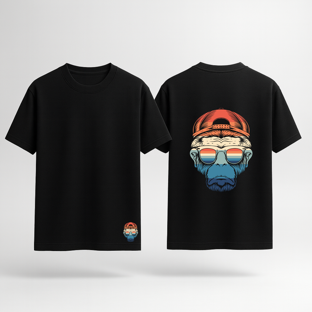 Funky Monky Oversized T-Shirt - Black Colour