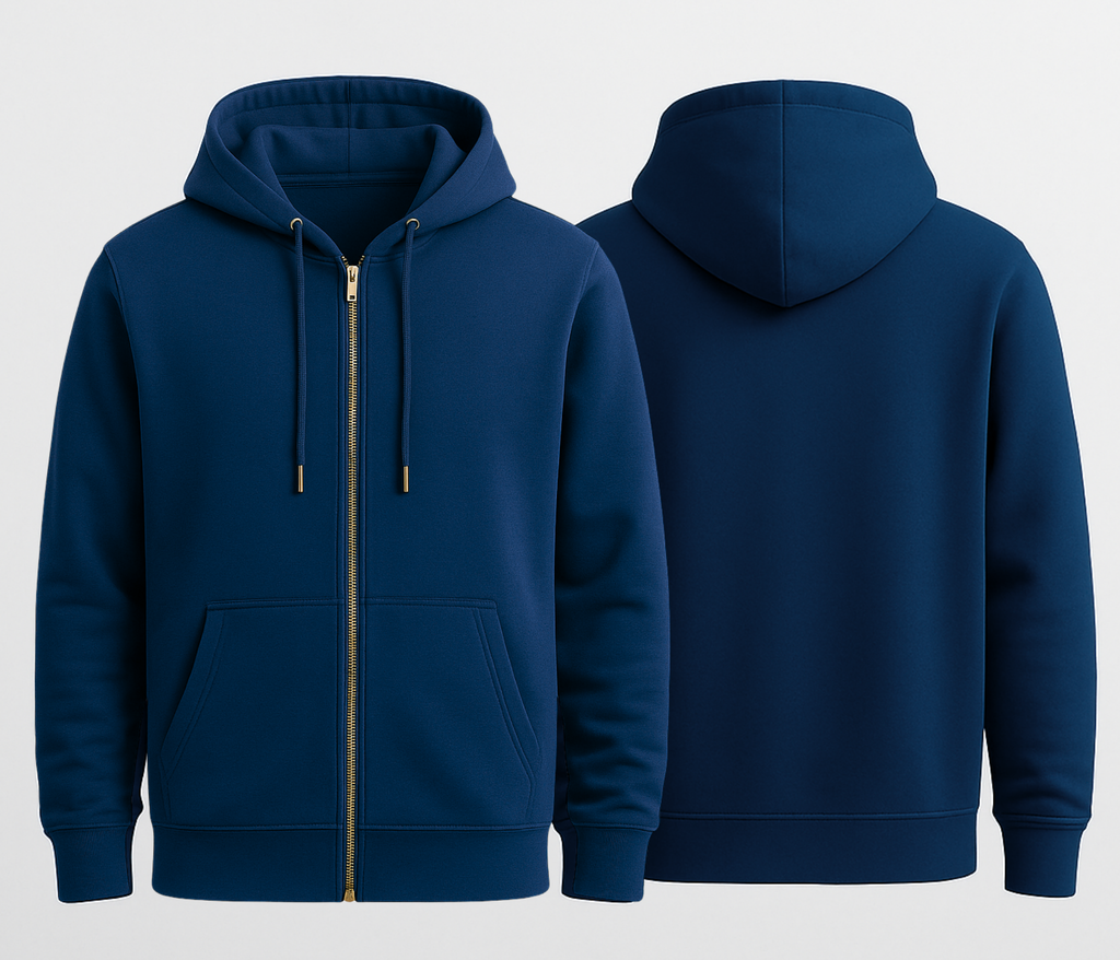 Relaxed Diesel Blue Plain Hoodie