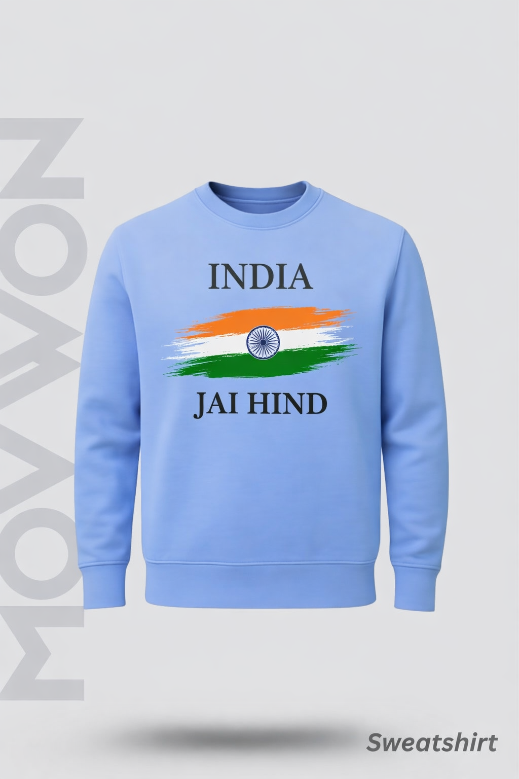 Jai Hind Solid Sweatshirt - Lite Blue